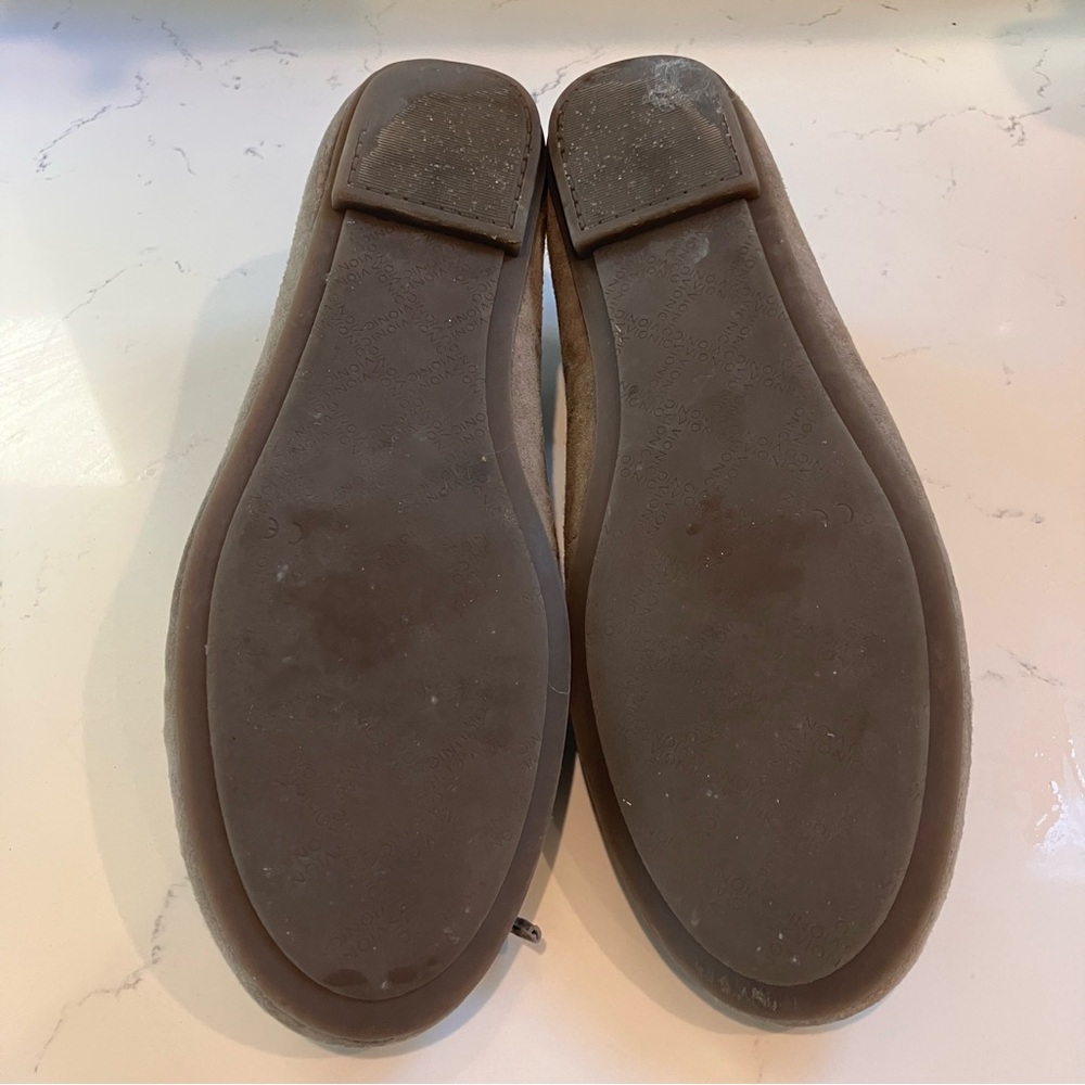 Vionic Matira Womens Size 8.5 Shoes Taupe Suede Bow Slip on Comfort Ballet Flats - Picture 9 of 12